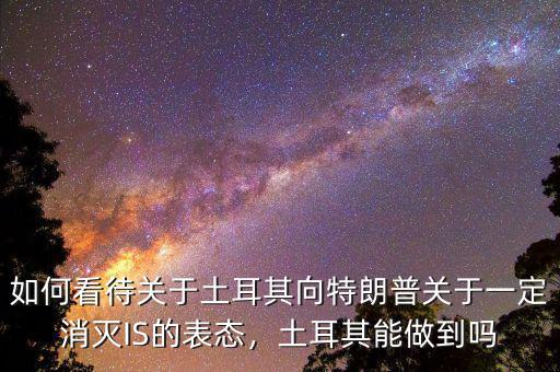 如何看待關(guān)于土耳其向特朗普關(guān)于一定消滅IS的表態(tài)，土耳其能做到嗎