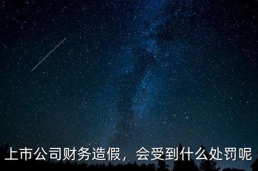 上市公司財(cái)務(wù)造假，會(huì)受到什么處罰呢