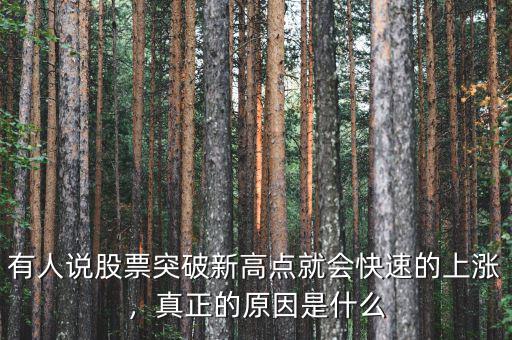 有人說(shuō)股票突破新高點(diǎn)就會(huì)快速的上漲，真正的原因是什么