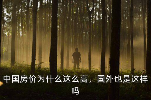 中國房價為什么這么高，國外也是這樣嗎