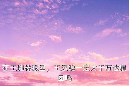 在王健林眼里，王思聰一定大于萬達(dá)集團(tuán)嗎