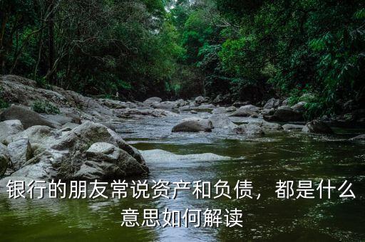 銀行的朋友常說(shuō)資產(chǎn)和負(fù)債，都是什么意思如何解讀