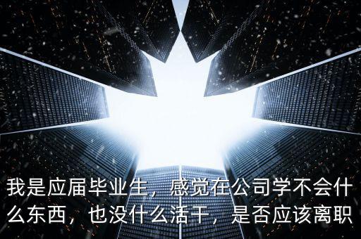 我是應(yīng)屆畢業(yè)生，感覺(jué)在公司學(xué)不會(huì)什么東西，也沒(méi)什么活干，是否應(yīng)該離職