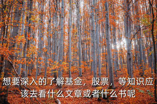 想要深入的了解基金，股票，等知識(shí)應(yīng)該去看什么文章或者什么書(shū)呢