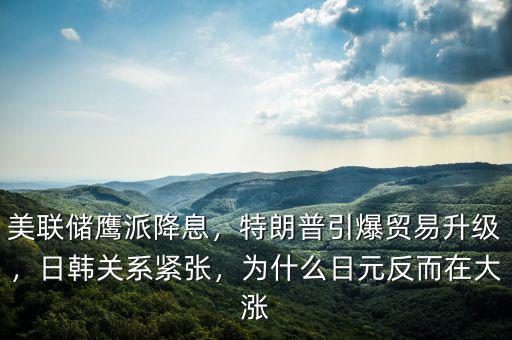 美聯(lián)儲(chǔ)鷹派降息，特朗普引爆貿(mào)易升級，日韓關(guān)系緊張，為什么日元反而在大漲
