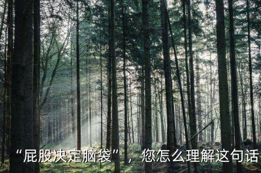 “屁股決定腦袋”，您怎么理解這句話(huà)