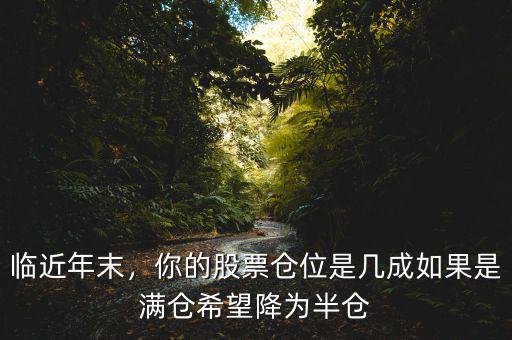 臨近年末，你的股票倉位是幾成如果是滿倉希望降為半倉