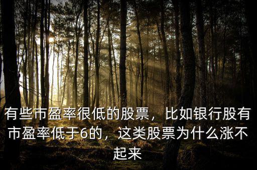 有些市盈率很低的股票，比如銀行股有市盈率低于6的，這類股票為什么漲不起來(lái)
