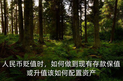 人民幣貶值時，如何做到現(xiàn)有存款保值或升值該如何配置資產(chǎn)