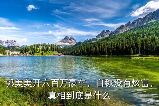 郭美美開六百萬豪車，自稱沒有炫富，真相到底是什么
