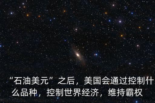“石油美元”之后，美國(guó)會(huì)通過(guò)控制什么品種，控制世界經(jīng)濟(jì)，維持霸權(quán)