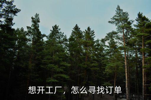 想開工廠，怎么尋找訂單