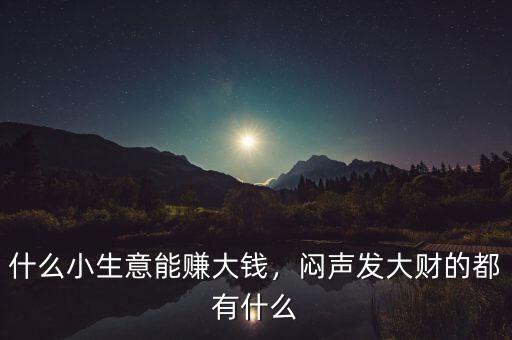什么小生意能賺大錢，悶聲發(fā)大財(cái)?shù)亩加惺裁? class=