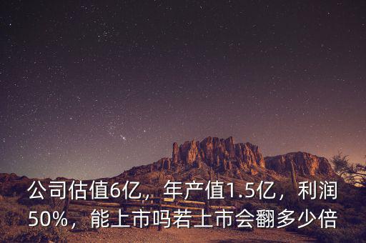 公司估值6億，年產(chǎn)值1.5億，利潤50%，能上市嗎若上市會翻多少倍