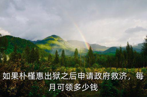 如果樸槿惠出獄之后申請政府救濟，每月可領(lǐng)多少錢