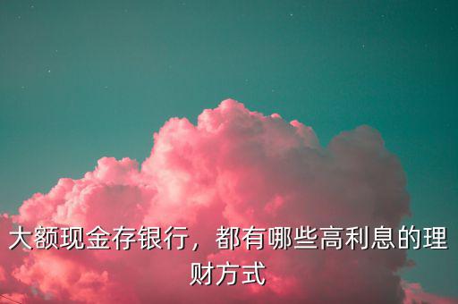 大額現(xiàn)金存銀行，都有哪些高利息的理財方式