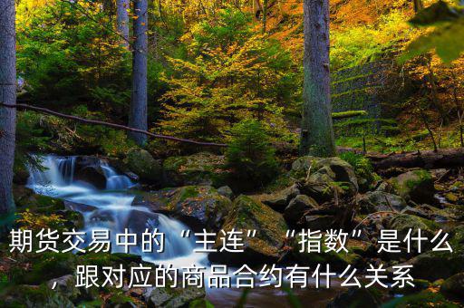 期貨交易中的“主連”“指數(shù)”是什么，跟對(duì)應(yīng)的商品合約有什么關(guān)系