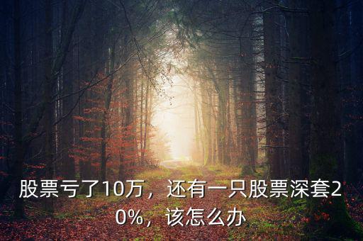 股票虧了10萬，還有一只股票深套20%，該怎么辦