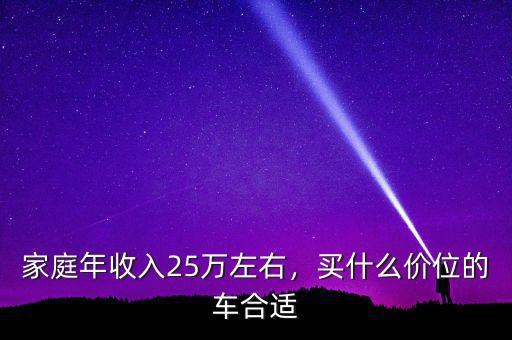 家庭年收入25萬左右，買什么價位的車合適
