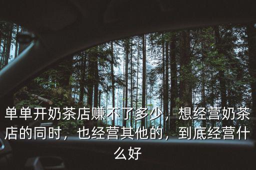 單單開(kāi)奶茶店賺不了多少，想經(jīng)營(yíng)奶茶店的同時(shí)，也經(jīng)營(yíng)其他的，到底經(jīng)營(yíng)什么好