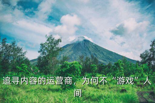 追尋內(nèi)容的運(yùn)營(yíng)商，為何不“游戲”人間