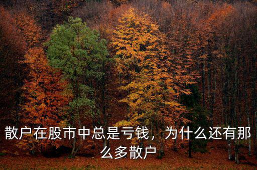 散戶在股市中總是虧錢，為什么還有那么多散戶