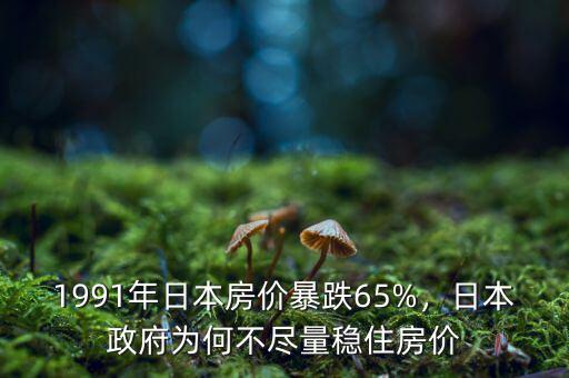 1991年日本房?jī)r(jià)暴跌65%，日本政府為何不盡量穩(wěn)住房?jī)r(jià)