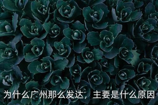 為什么廣州那么發(fā)達(dá)，主要是什么原因