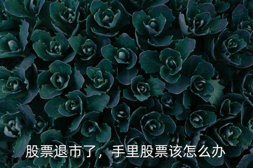 股票退市了，手里股票該怎么辦