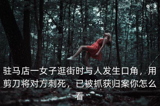 駐馬店一女子逛街時(shí)與人發(fā)生口角，用剪刀將對(duì)方刺死，已被抓獲歸案你怎么看