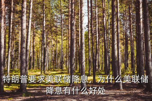 特朗普要求美聯(lián)儲降息，為什么美聯(lián)儲降息有什么好處