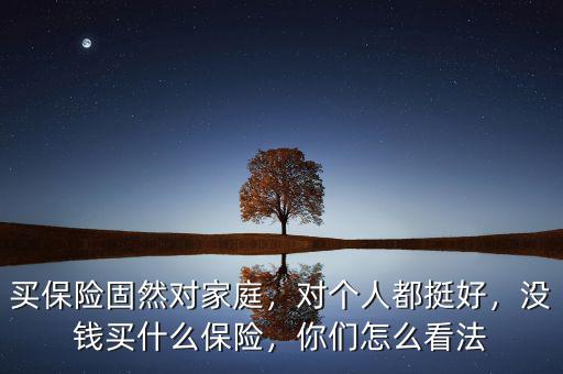 買保險固然對家庭，對個人都挺好，沒錢買什么保險，你們怎么看法