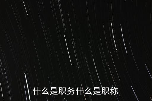 什么是職務(wù)什么是職稱(chēng)