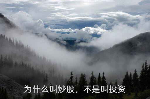 為什么叫炒股，不是叫投資