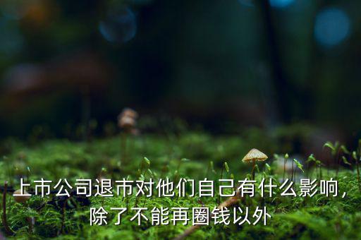 上市公司退市對(duì)他們自己有什么影響，除了不能再圈錢以外
