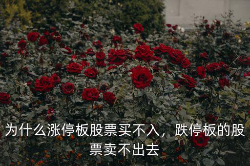 為什么漲停板股票買不入，跌停板的股票賣不出去