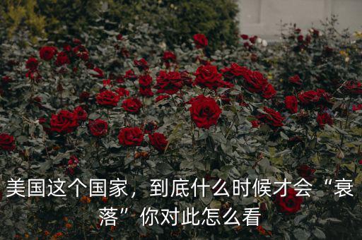美國(guó)這個(gè)國(guó)家，到底什么時(shí)候才會(huì)“衰落”你對(duì)此怎么看