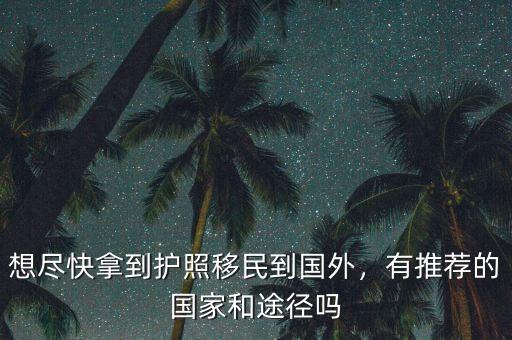 想盡快拿到護(hù)照移民到國(guó)外，有推薦的國(guó)家和途徑嗎