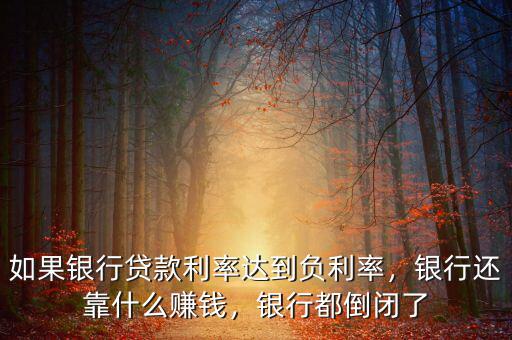 如果銀行貸款利率達到負利率，銀行還靠什么賺錢，銀行都倒閉了