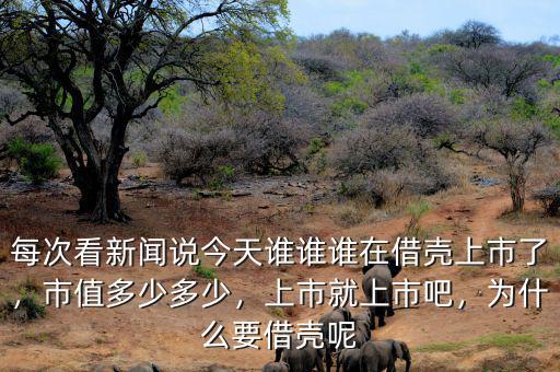 每次看新聞?wù)f今天誰誰誰在借殼上市了，市值多少多少，上市就上市吧，為什么要借殼呢