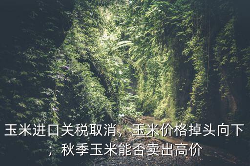 玉米進(jìn)口關(guān)稅取消，玉米價(jià)格掉頭向下；秋季玉米能否賣出高價(jià)