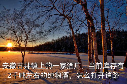 安徽古井鎮(zhèn)上的一家酒廠，當(dāng)前庫存有2千噸左右的純糧酒，怎么打開銷路