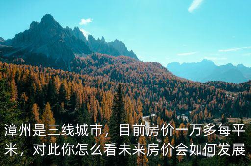漳州是三線城市，目前房價一萬多每平米，對此你怎么看未來房價會如何發(fā)展