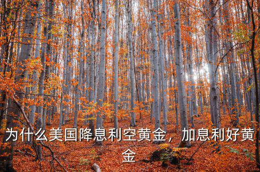 為什么美國降息利空黃金，加息利好黃金