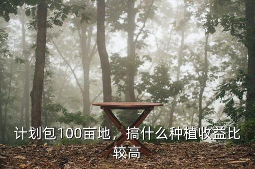 計(jì)劃包100畝地，搞什么種植收益比較高