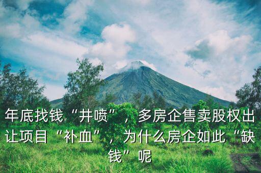 年底找錢“井噴”，多房企售賣股權(quán)出讓項目“補血”，為什么房企如此“缺錢”呢