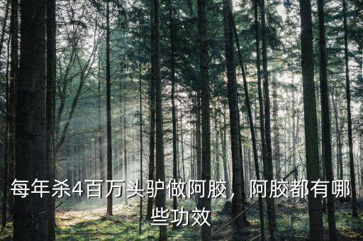 每年殺4百萬頭驢做阿膠，阿膠都有哪些功效