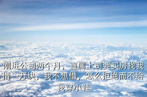 剛進公司兩個月，直屬上司要買房找我借一萬塊，我不想借，怎么拒絕而不給我穿小鞋