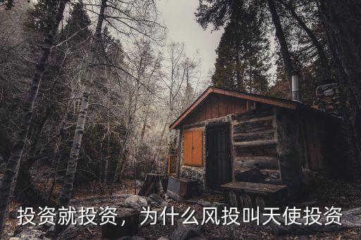 投資就投資，為什么風投叫天使投資
