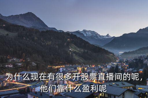 為什么現(xiàn)在有很多開股票直播間的呢，他們靠什么盈利呢